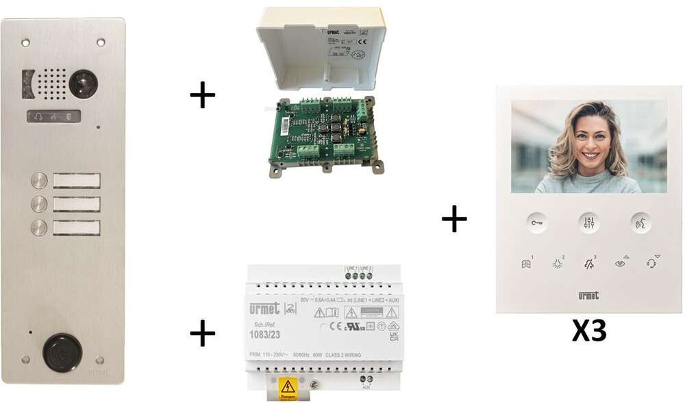 Image du produit Kit Video Alu 1R 3 Bp 2 Voice Programmé