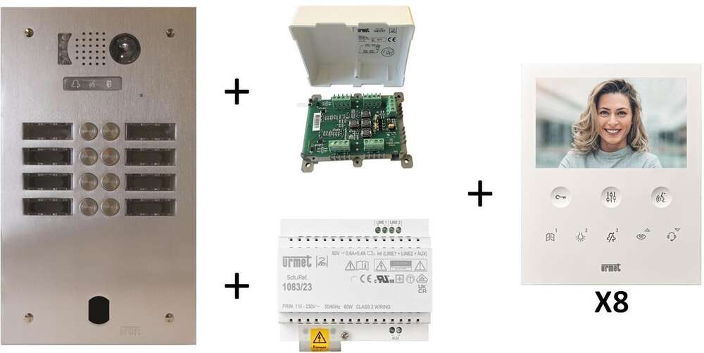 Image du produit Kit Video Alu 2R 8 Bp 2 Voice Programmé