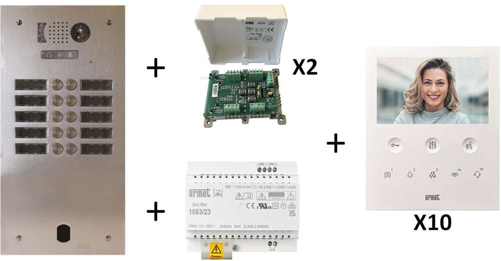 Image du produit Kit Video Alu 2R 10 Bp 2 Voice Programmé