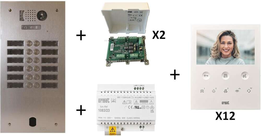 Image du produit Kit Video Alu 2R 12 Bp 2 Voice Programmé