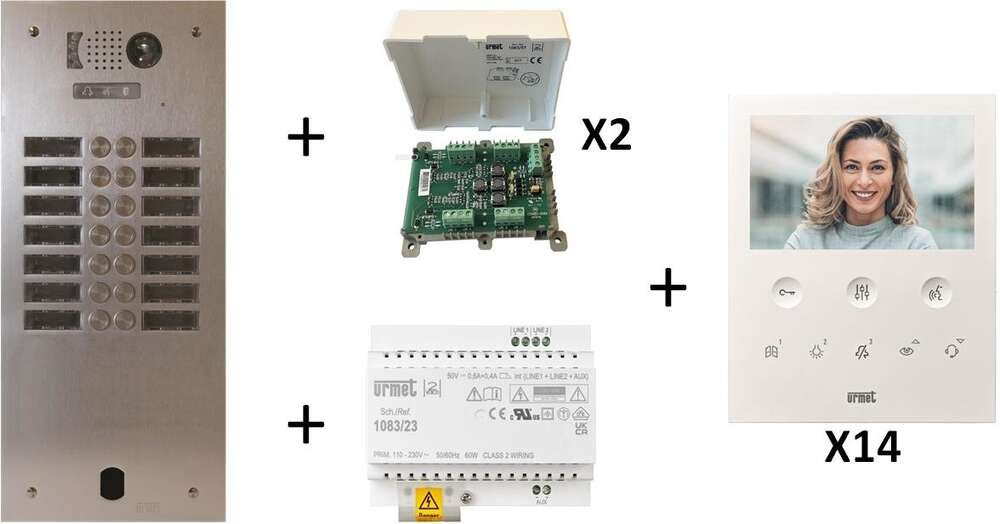 Image du produit Kit Video Alu 2R 14 Bp 2 Voice Programmé