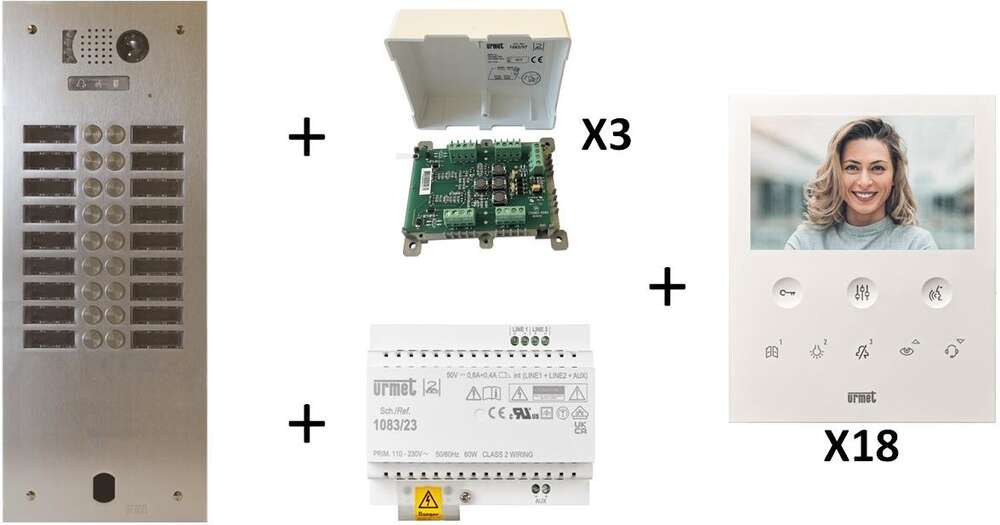 Image du produit Kit Video Alu 2R 18 Bp 2 Voice Programmé