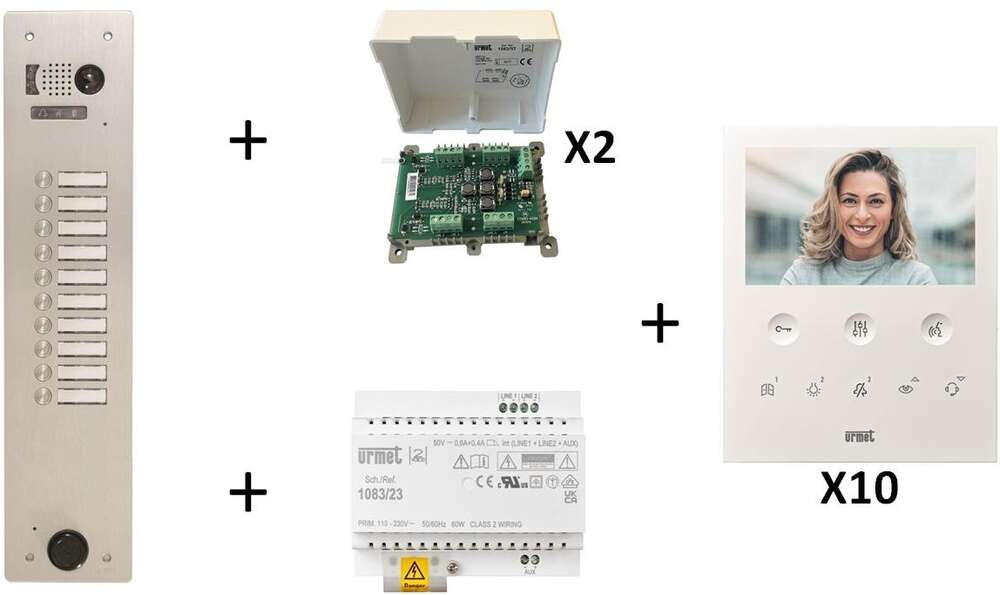 Image du produit Kit Video Alu 1R 10Bp 2 Voice Programmé