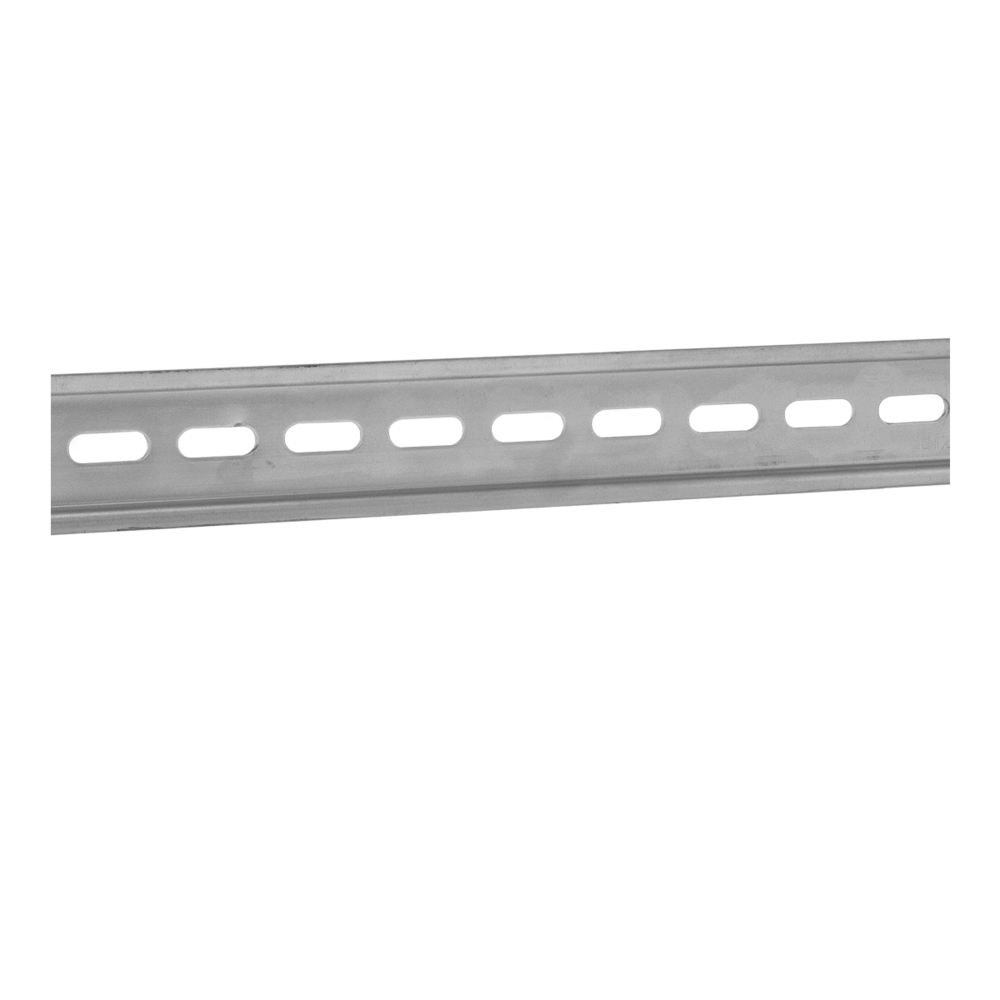 Image du produit Rail DIN omega en acier 35 x 7,5 mm Longueur 1 m Trous oblon