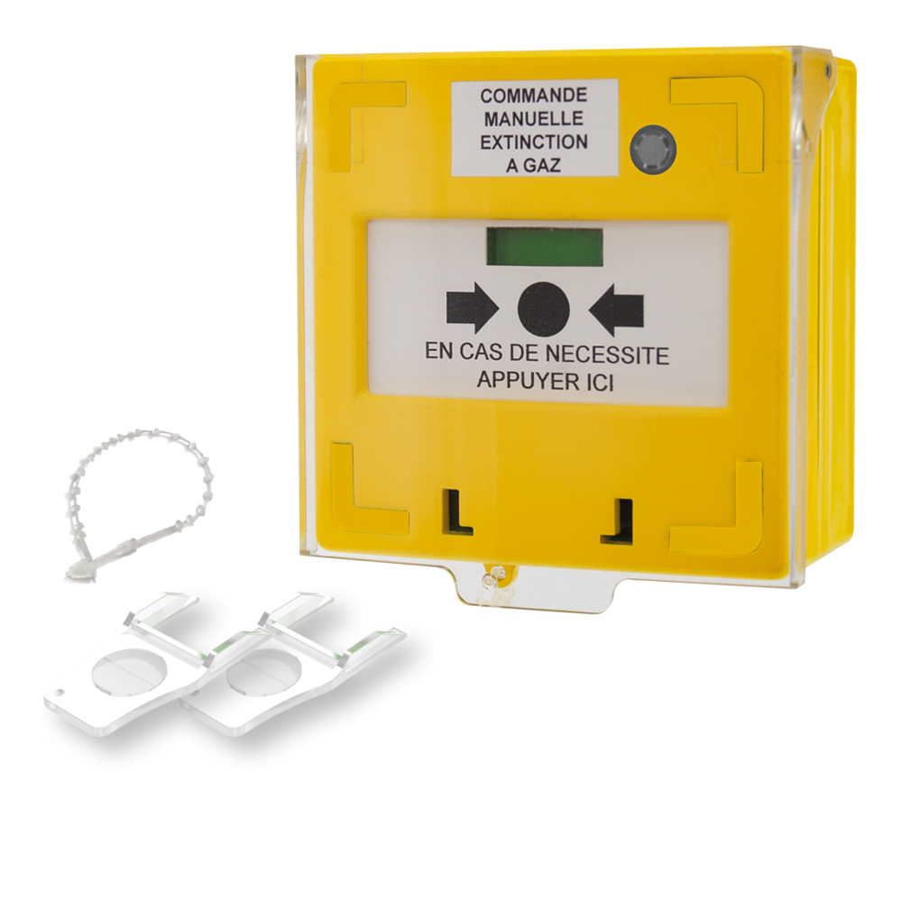 Image du produit Déclencheur manuel jaune 1 contact Reset façade + capot, 2 c