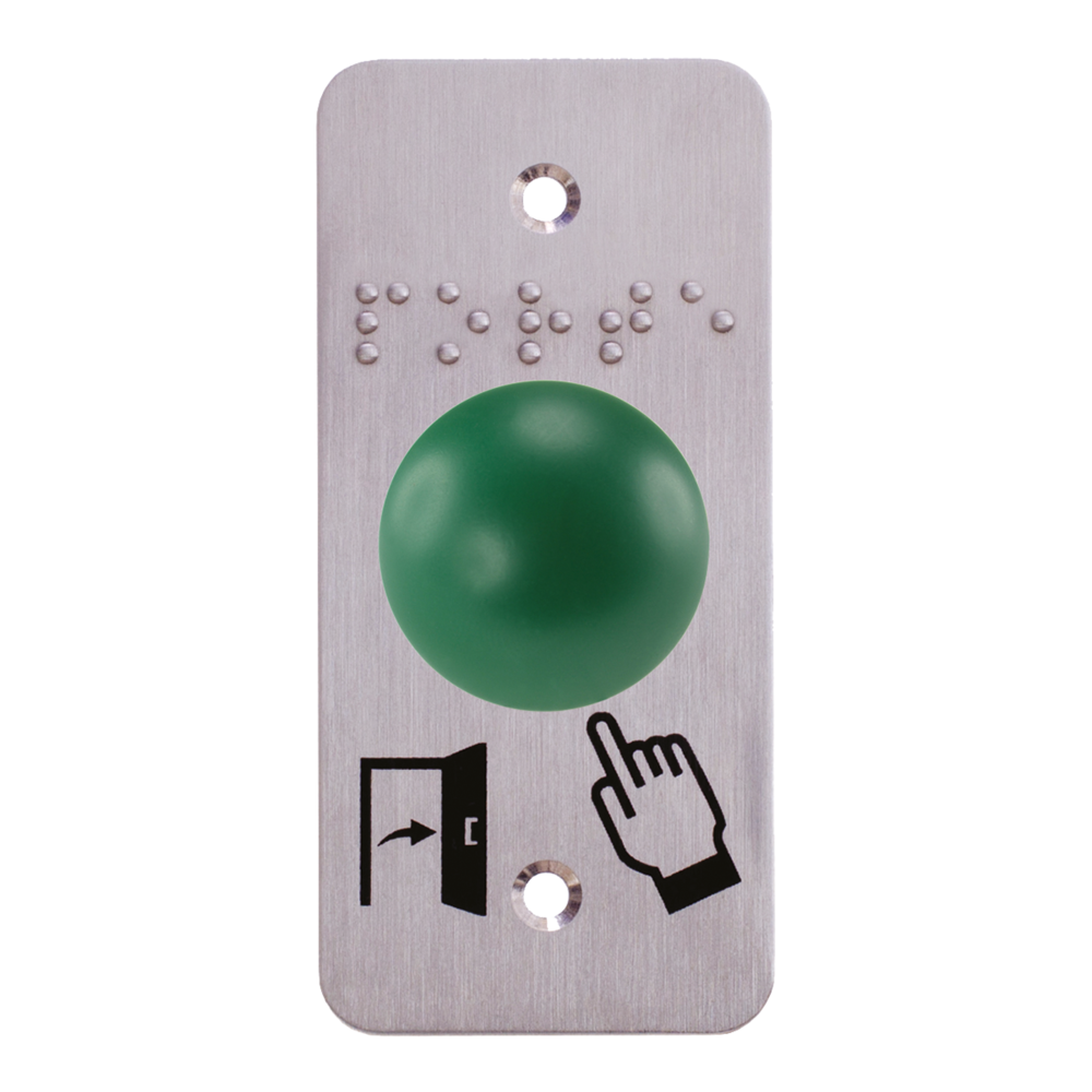 Image du produit Bouton poussoir ergonomique dome vert Contact NO+NC Plaque 3