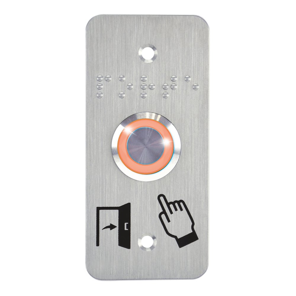 Image du produit Bouton poussoir acier inox d=19 mm Halo orange 12V DC Contac