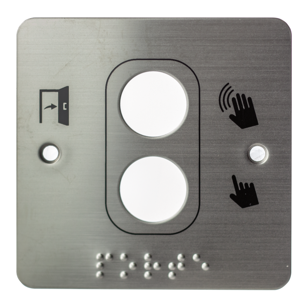 Image du produit Plaque acier inoxydable 80 x 80 mm perçages 2xD19 mm braille