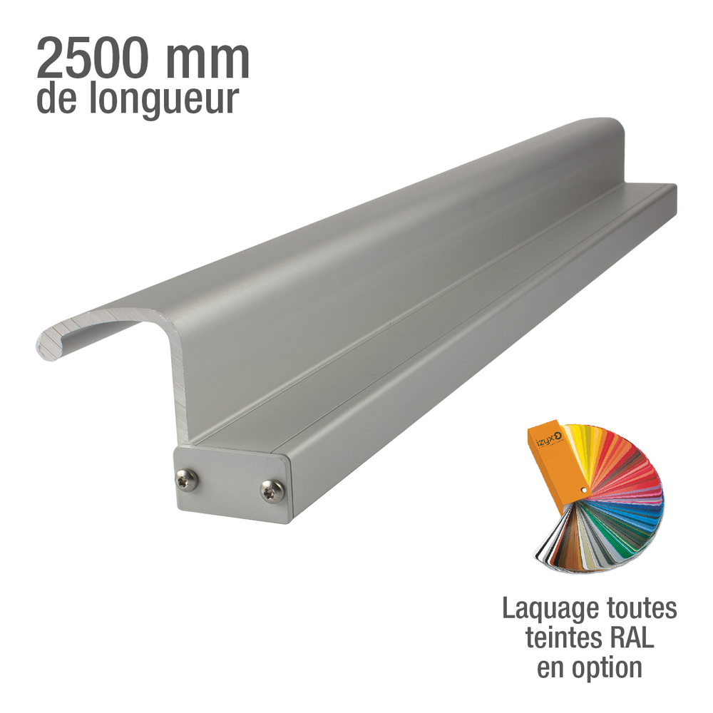 Image du produit Renfort poignée 2500 mm en aluminium anodisé