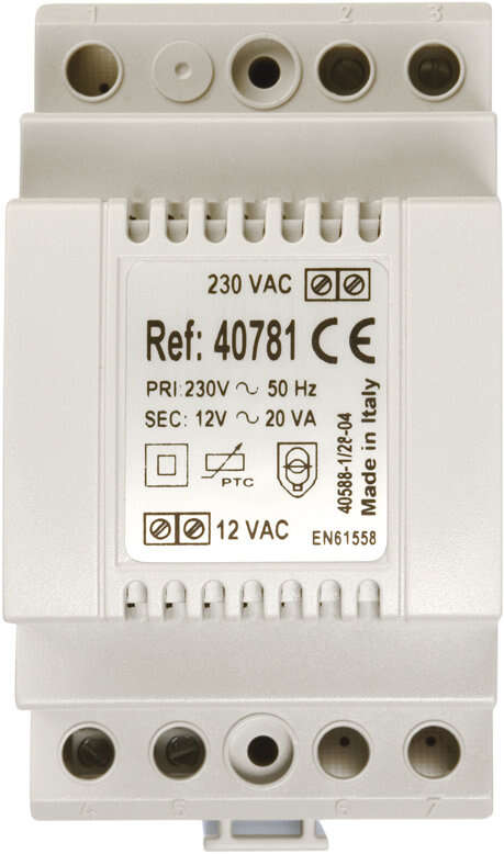 Image du produit Transformateur 220 v / 12 v / 1,5 a, fixation din et vis