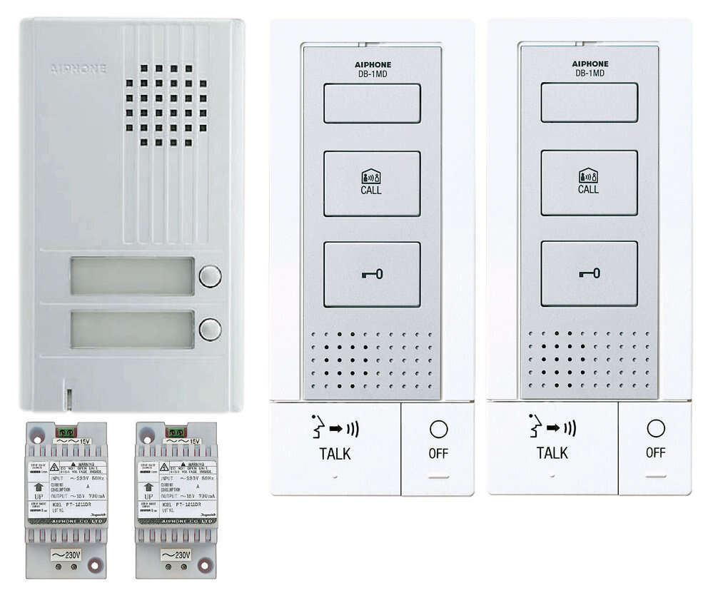 Image du produit Kit audio platine alu saillie 2 bp, 2 postes maîtres mains-l