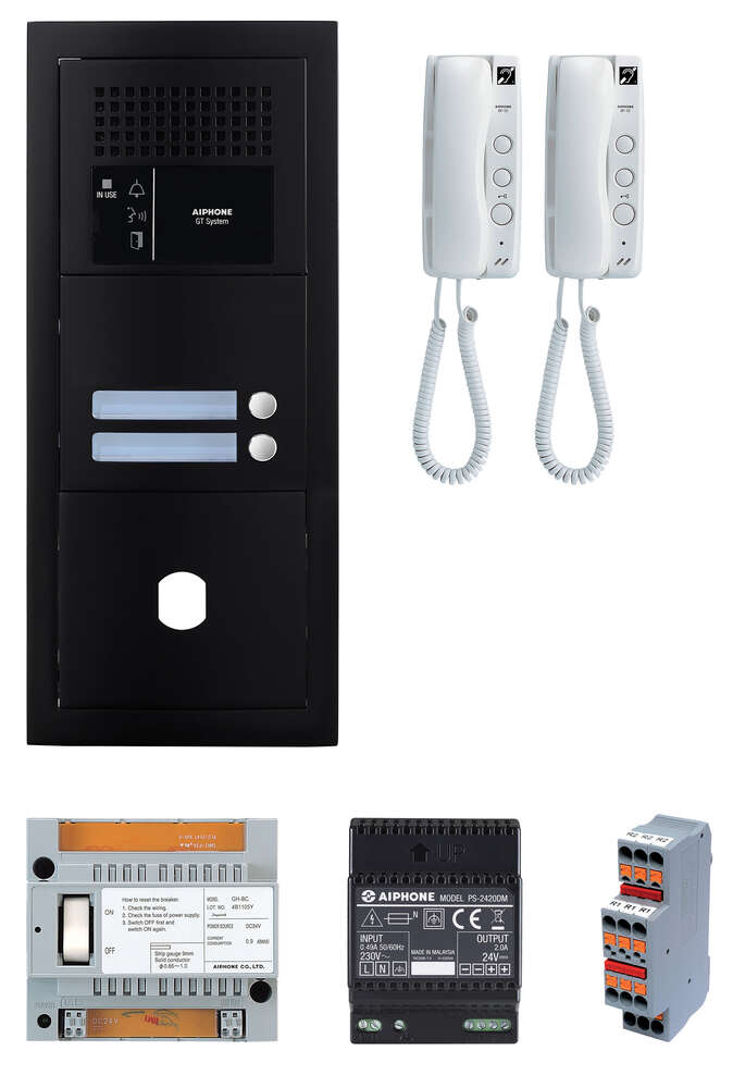 Image du produit Pack GT audio 2 BP programmé avec platine façade noire satin