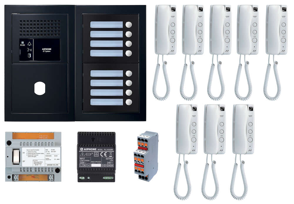 Image du produit Pack GT audio 8 BP programmé avec platine façade noire satin