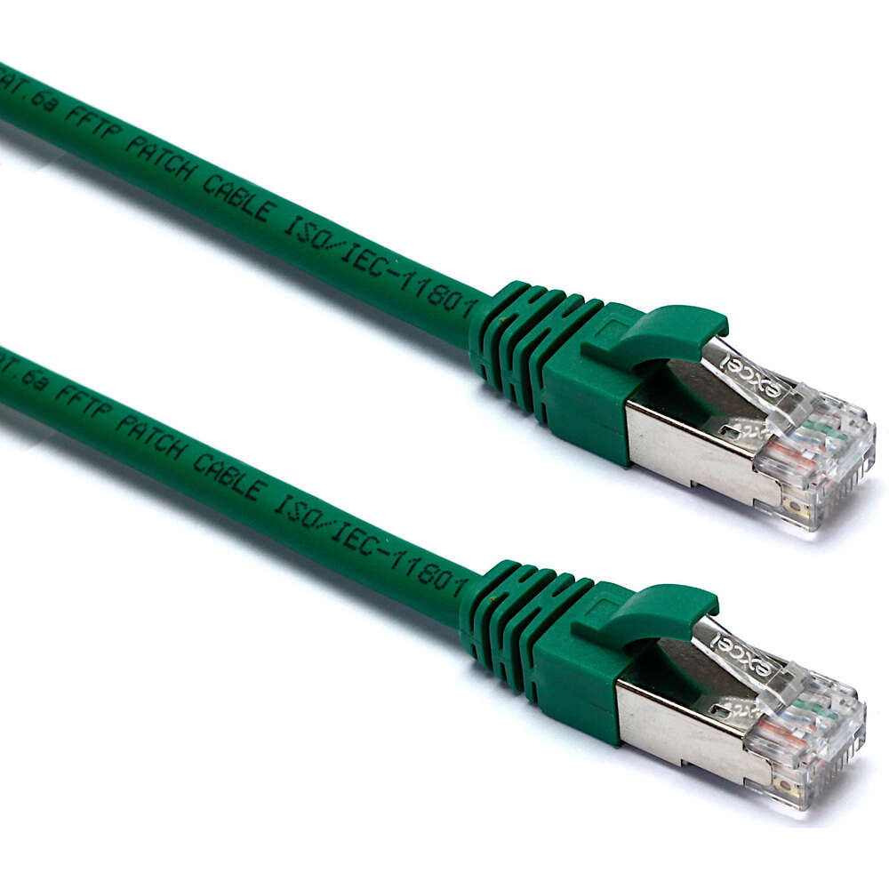 Image du produit EXCEL CAT6A 0.5M FFTP LSOH PATCH LEAD GREEN PK10