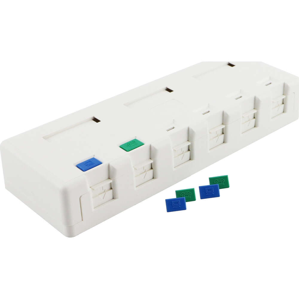 Image du produit Excel Plus Cat6 6 Port Surface Mount Box White