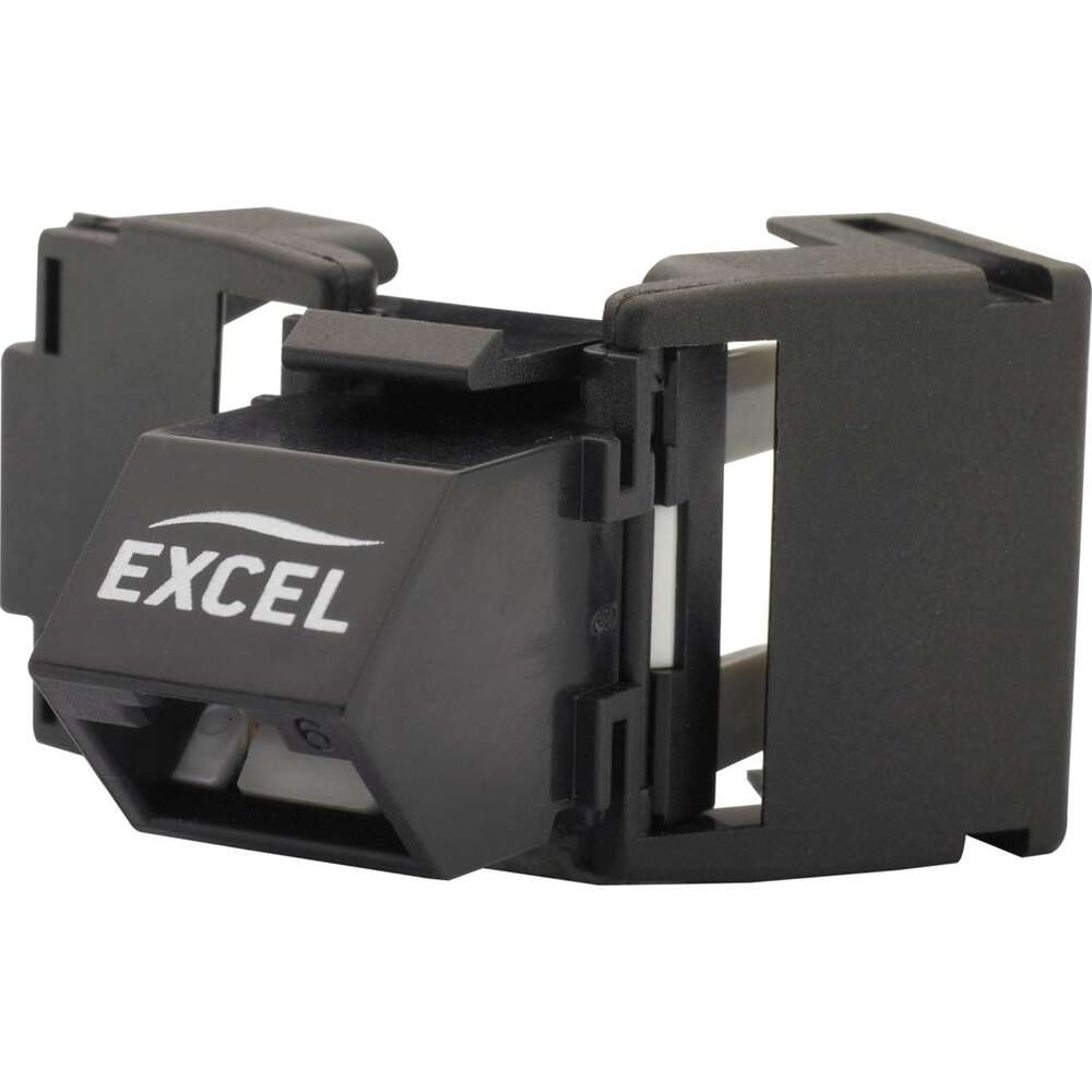 Image du produit Excel Cat6 Unscr Angled T/Less Jack 180deg BK PK24