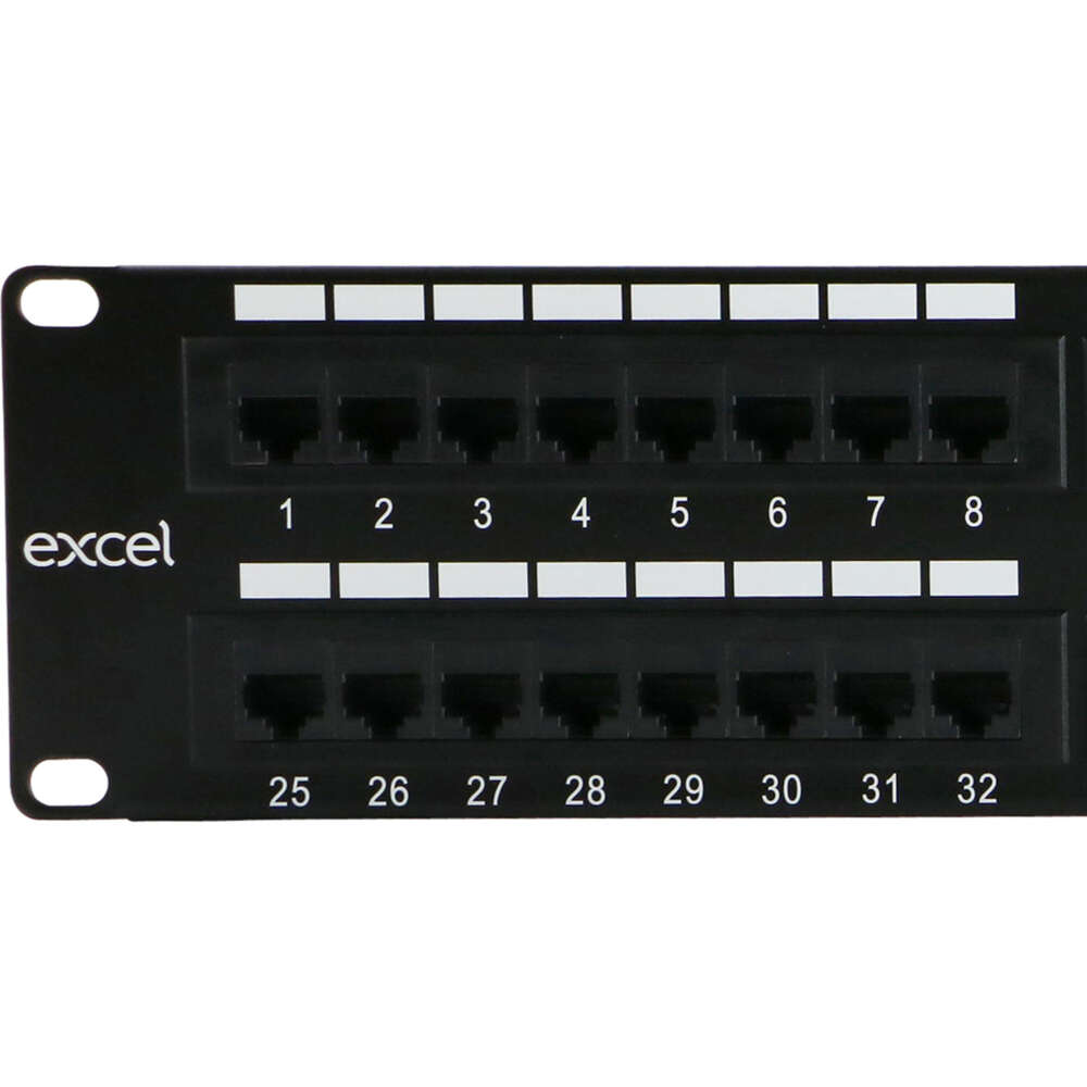 Image du produit Excel Cat6 48 Port Unscreened Patch Panel 2U Black