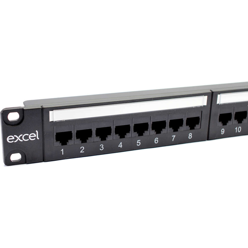 Image du produit EXCEL PLUS CAT6 24 PORT 1U PATCH PANEL BLACK