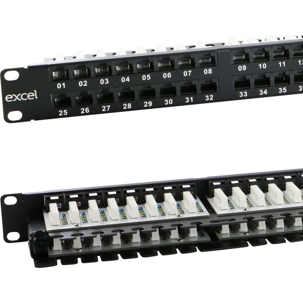 Image du produit EXCEL CAT6 48PT 1U R/ANG PCB PATCH PANEL BLACK