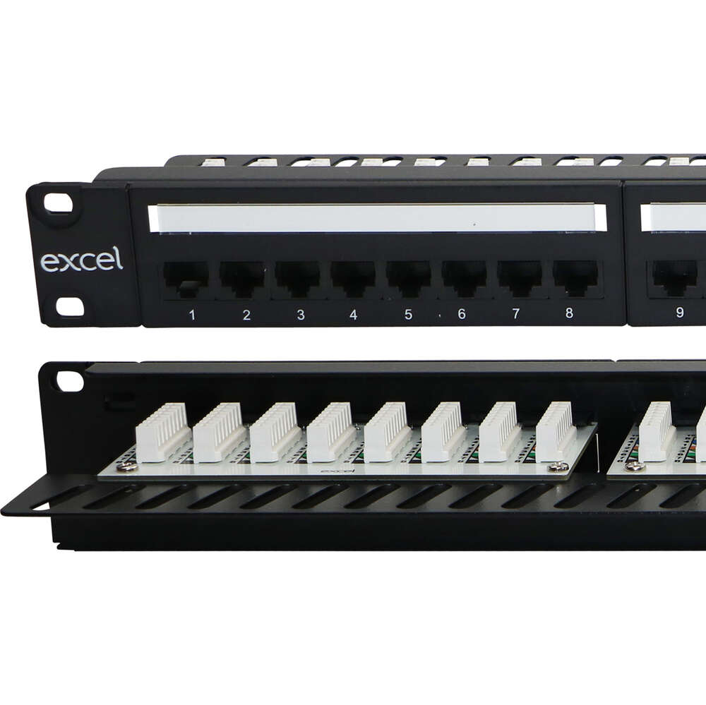 Image du produit Excel Plus Cat5e 24PT 1U R/Angle Patch Panel Black