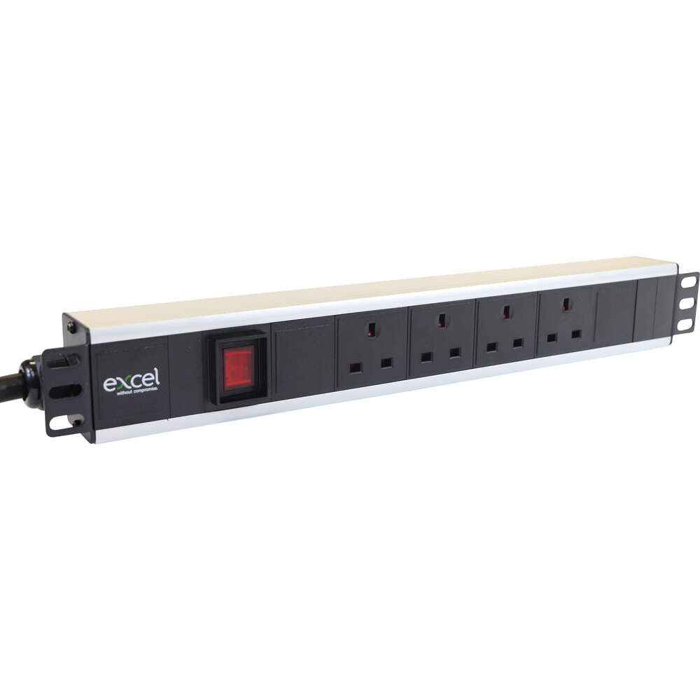 Image du produit EXCEL 4-WAY UNSWITCHED POWER STRIP HORIZ 32AMP