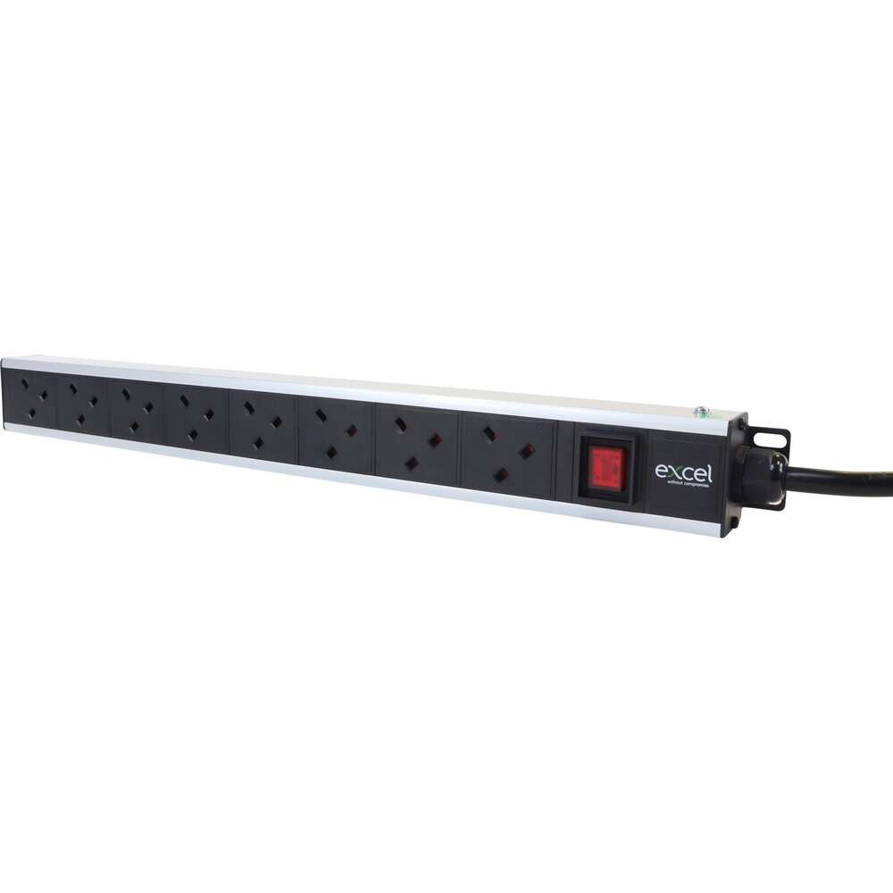 Image du produit EXCEL 8-WAY UNSWITCHED POWER STRIP VERTICAL 32AMP