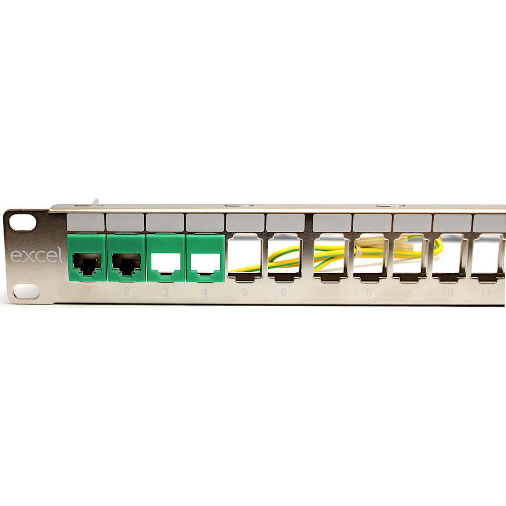 Image du produit Excel 24 Port Screened Keystone Patch Panel Coloured ID Port