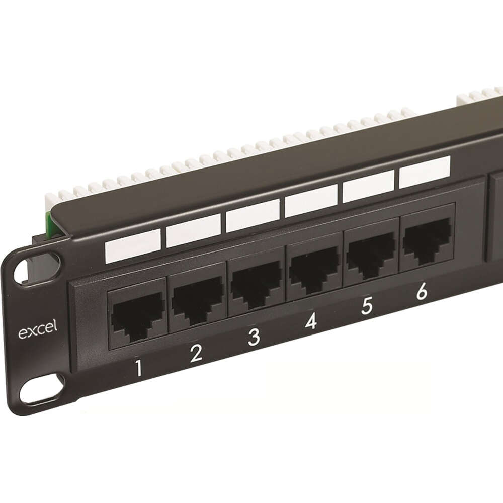 Image du produit Excel Cat5e 1U 24 Port UTP Patch Panel Black