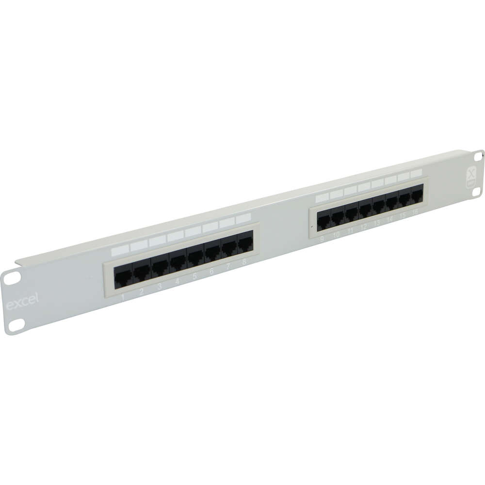 Image du produit Excel Cat5e 1U 16 Port UTP Patch Panel Beige