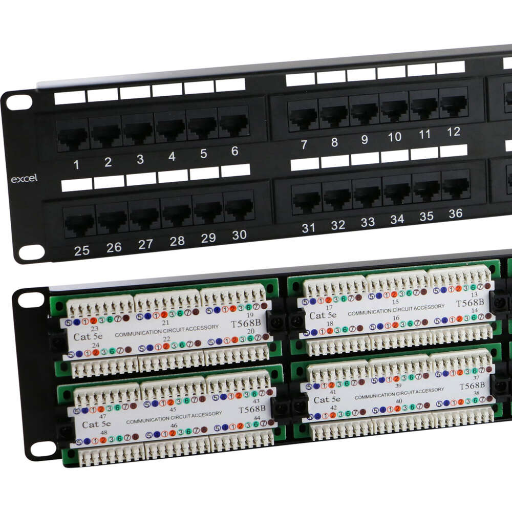 Image du produit Excel Cat5e 2U 48 Port UTP Patch Panel Black