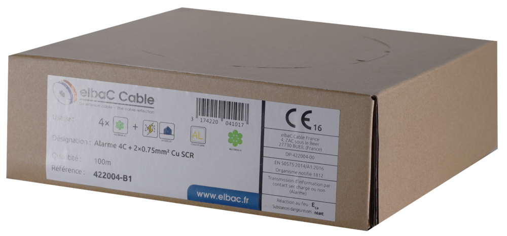 Image du produit ALARME SOUPLE 04C Cu + 2x0.75 SCR Boite 100 M