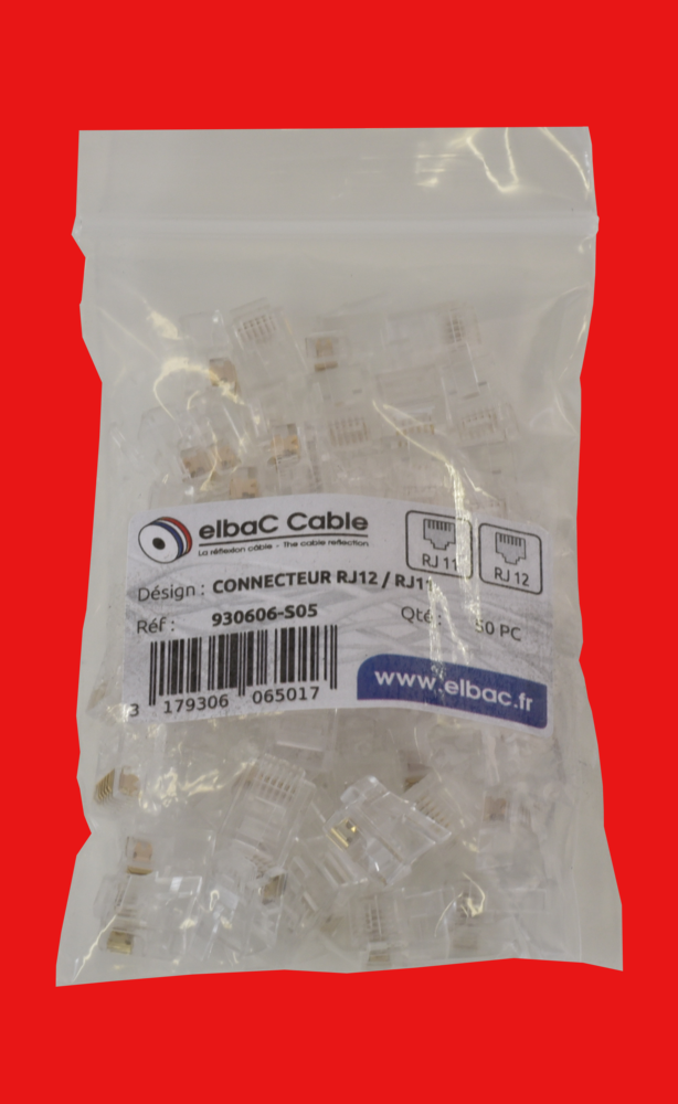 Image du produit CONNECTEUR RJ11/RJ12 6P6C Sachet 50 PC