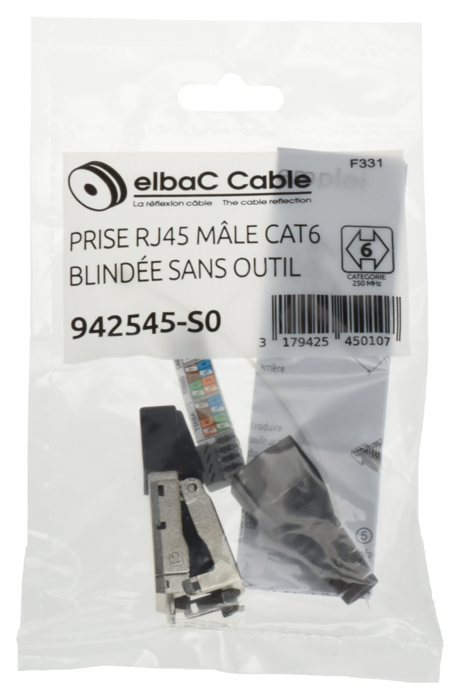 Image du produit RJ45 CAT6 MALE SANS OUTIL Sachet 1 PC