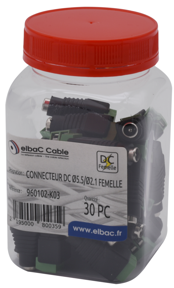 Image du produit CONNECTEUR DC Ø5.5/Ø2.1 FEMELLE Boite 30 PC