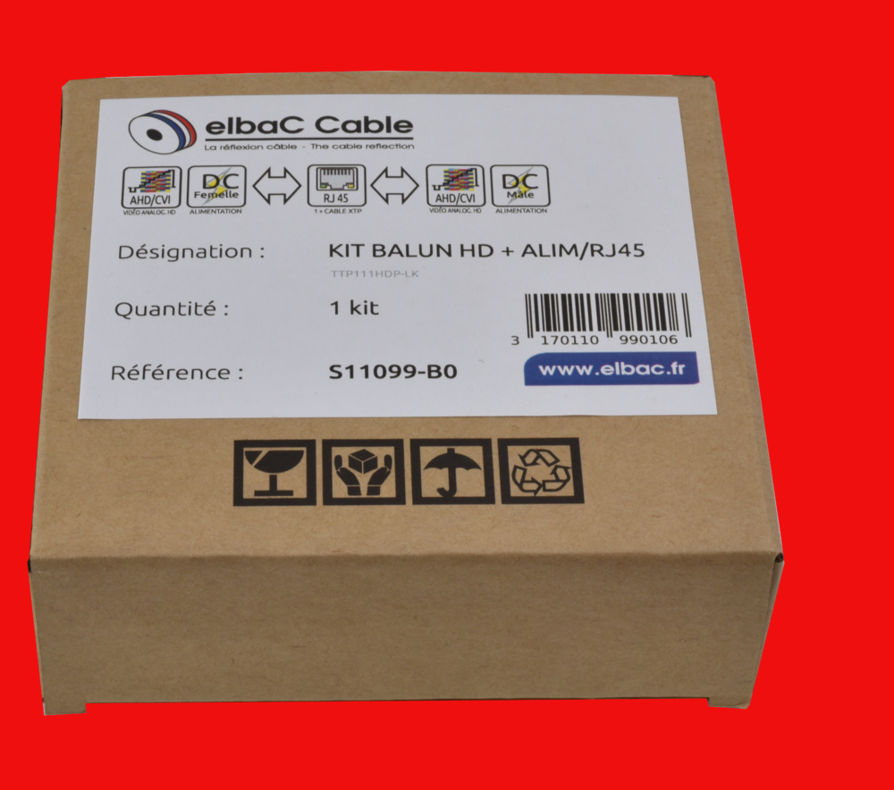 Image du produit KIT BALUN HD+ALIM/ RJ45 - TTP111HDP-LK Boite 1 KIT