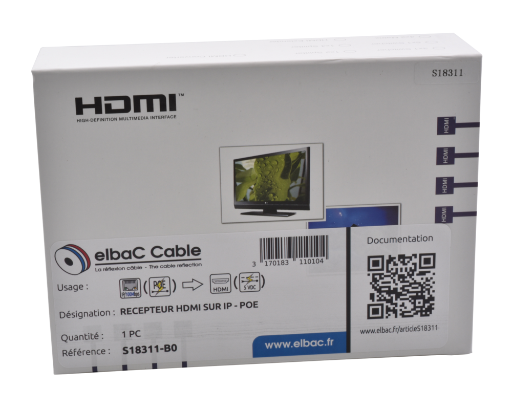 Image du produit RECEPTEUR DEPORT HDMI SUR IP POE Boite 1 PC