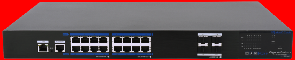 Image du produit SWITCH MANAGEABLE L2 270W- 16×1000Mb/POE + 4×SFP 1000Mb Boit