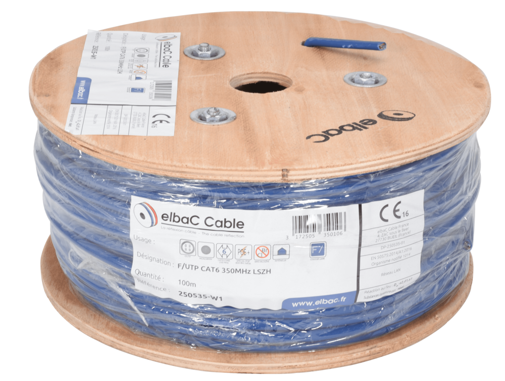 Image du produit F/UTP CAT6 LSZH Bob. bois 100 M