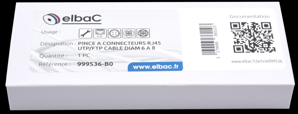 Image du produit PINCE A CONNECTEURS RJ45 UTP/FTP CABLE DIAM 6 A 8 Boite 1 PC