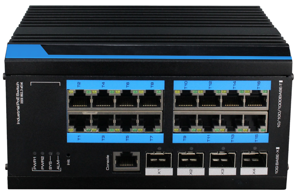 Image du produit SWITCH INDUS 360W L3 - 16×1Gb/POE+ & 4×SFP 1/10Gb Boite 1 PC