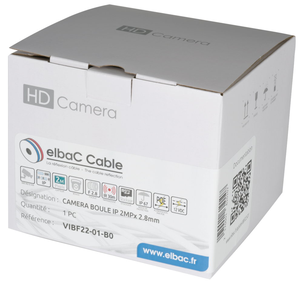 Image du produit CAMERA BOULE IP 2MPx 2.8mm Boite 1 PC