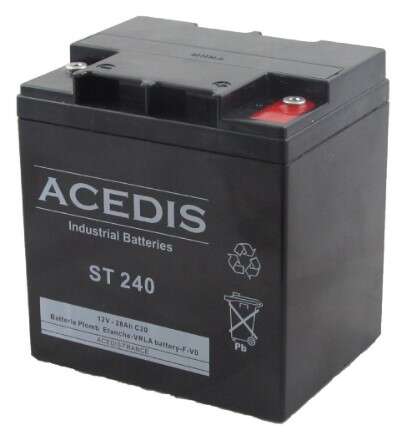 Image du produit BATTERIE ETANCHE 12 V 28 AH BA C NOIR ABS