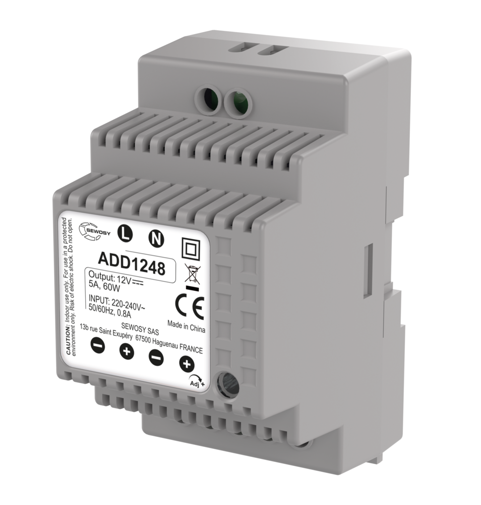 Image du produit Alimentation sur rail DIN 230V AC / 12V DC / 60W - 5A