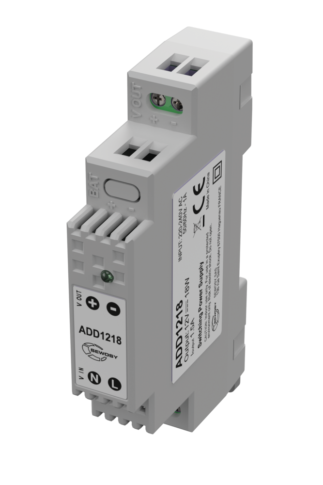 Image du produit Alimentation DIN 1 module 230V AC / 12V DC / 18W - 1.5A