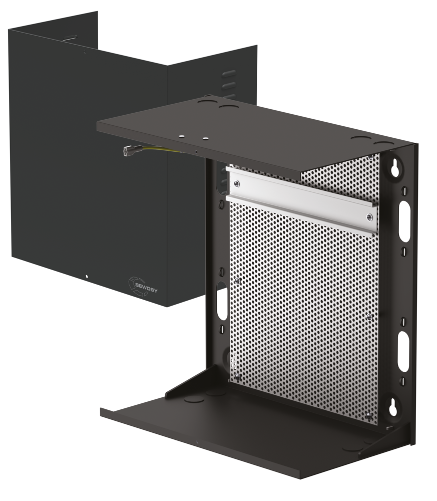 Image du produit Coffret vide modulaire petit modèle avec RAIL DIN + grille p