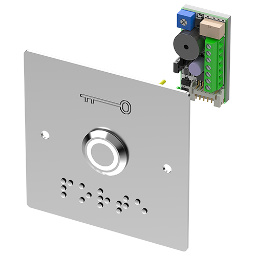 Image du produit BP inox avec plaque d'encastrement et braille PORTE Led bic