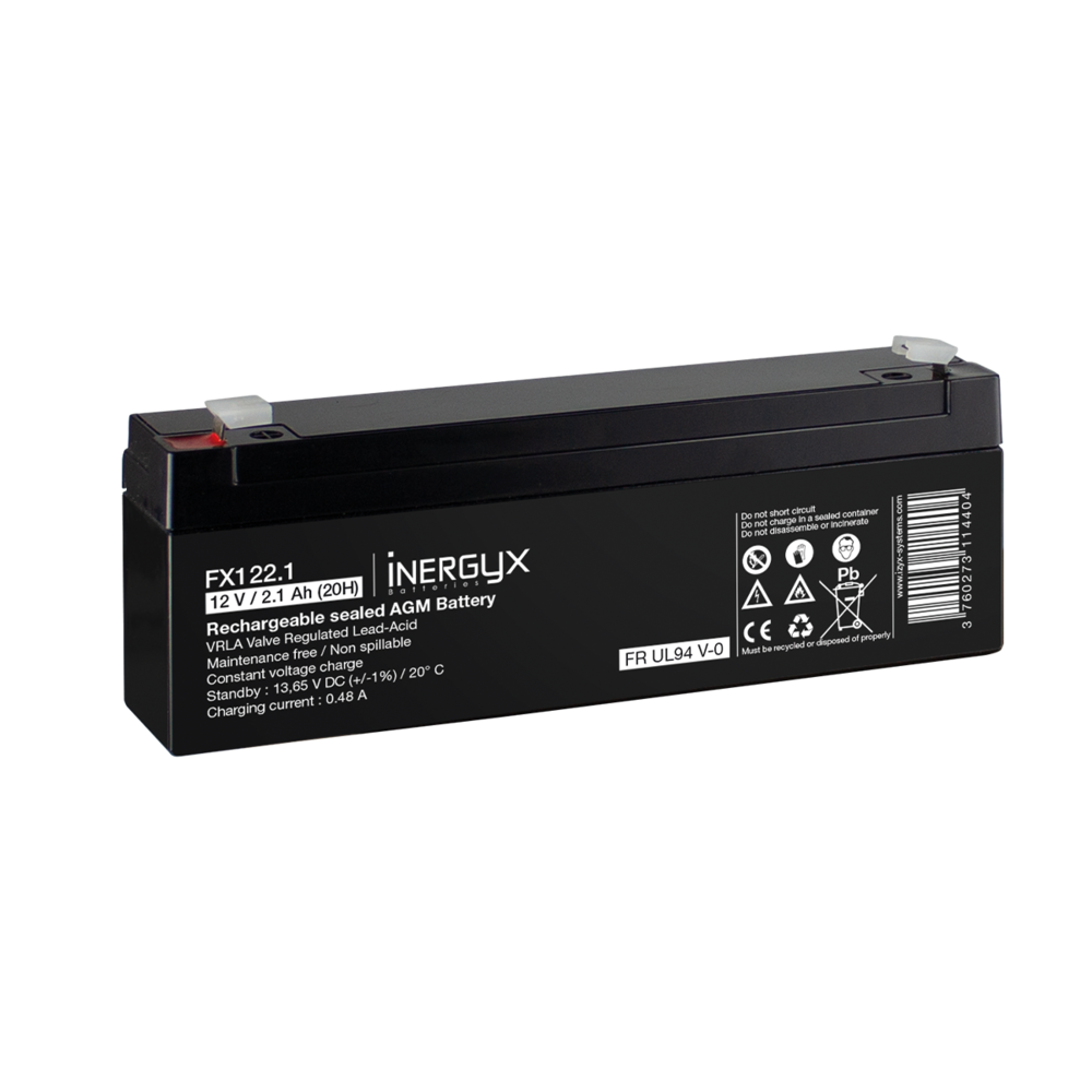 Image du produit Batterie rechargeable VRLA 12V / 2,1 Ah - Bac FR UL94 V-0 -