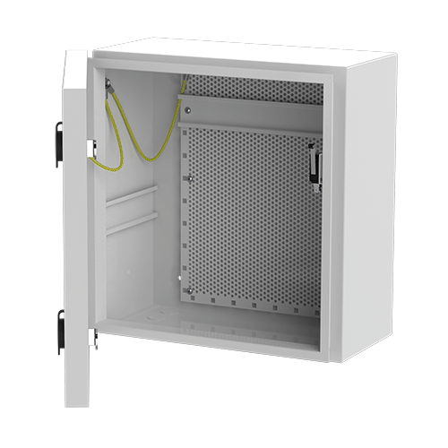 Image du produit Coffret vide IP66 petit mod&egrave;le avec RAIL DIN + grille perfor&eacute;e
