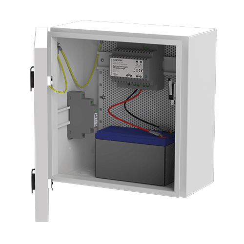 Image du produit Coffret vide IP66 petit mod&egrave;le avec RAIL DIN + grille perfor&eacute;e