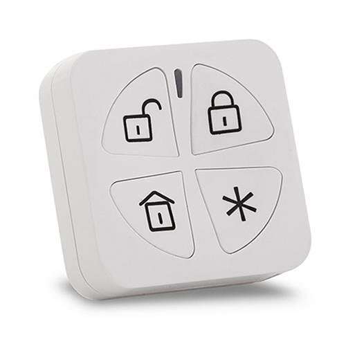 Image du produit T&eacute;l&eacute;commande Panda&trade; 4 boutons bidirectionnelle blanche, LED et signal sonore d'&eacute;tat syst&egrave;me, pile longue dur&eacute;e